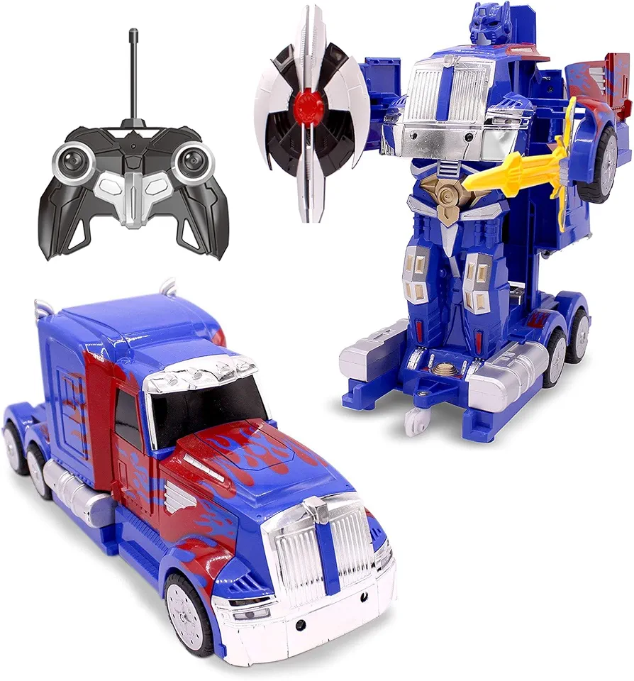 RC Toy Car Truck Transforming Robot Kids 8 - 12 years Remote Control Vehicle 1:14 Scale Blue