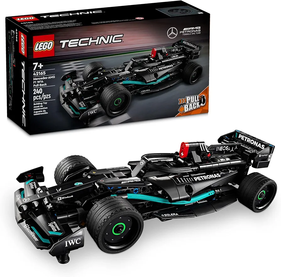 LEGO Technic Mercedes-AMG F1 W14 E Performance Pull-Back Car Toy, Vehicle Building Set for Boys and Girls, Mercedes Race Car Toy Model, Gift for Kids Ages 7 and Up, 42165