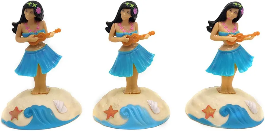 3 Hawaiian Solar Powered Dancing Girl Toy,Car Dashboard Bobble Head Decoration Hawaiian Hulas Dancer Girl Ornament Car Interior Doll Ornament Shaking Ornament for Desk Home Decoration